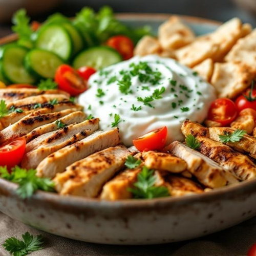 Greek Tzatziki Chicken & Pickled Cucumber Bowl - Fresh Start 30: A Journey To Better Health